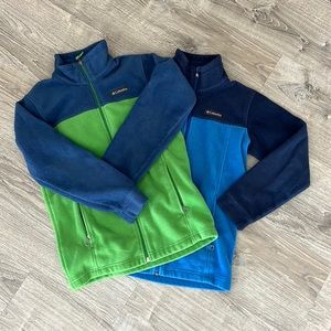 (2) Boys size M (10/12) Columbia zip up fleece